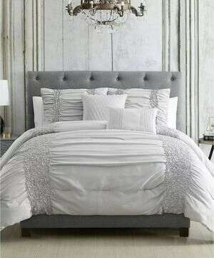 Hallmart Collectible Amalina 4-Pc Comforter Set Twin/ Twin XL Grey